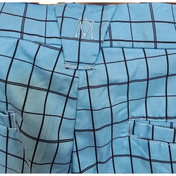 LE Smart NWT Golf Trousers Size 36 Mens Blue Plaid - Picture 5 of 6